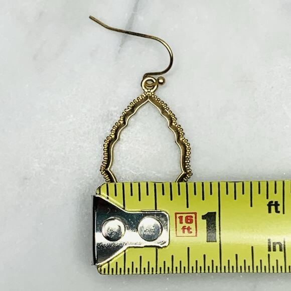 Lot of 4 Dangle Earrings in Gold Hoop Teardrop Clover Filigree Moroccan EUC - Picture 8 of 16